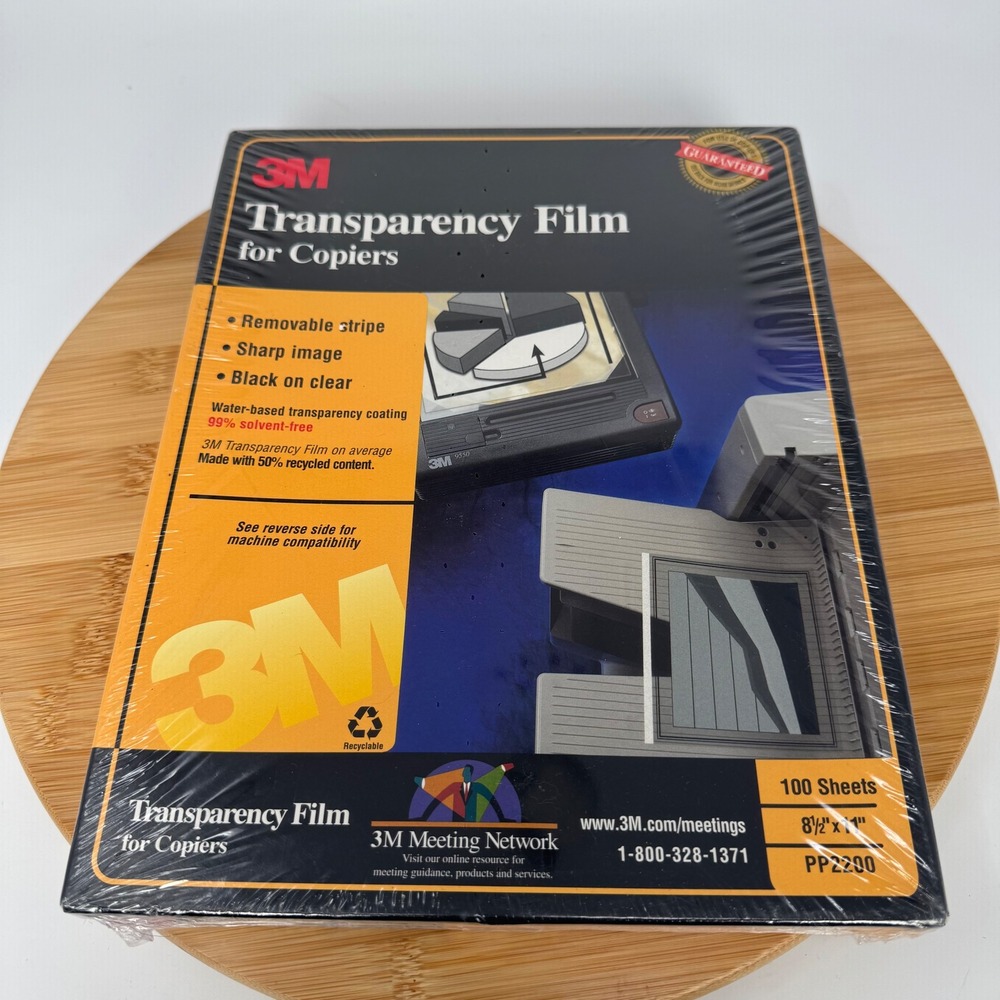 3M Transparency‎ Film for Copiers PP2200 100 Sheets 8.5 x 11 New Sealed in Box
